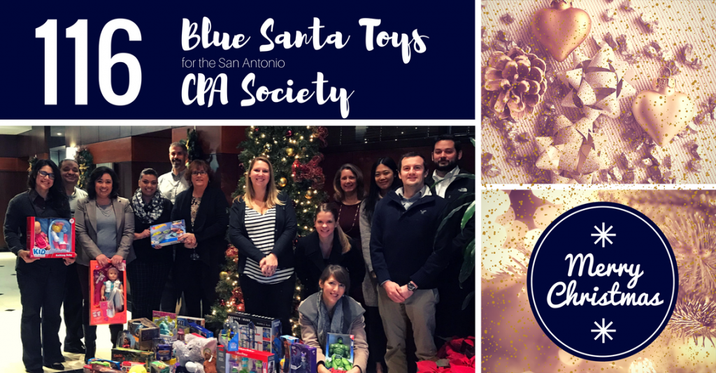 Group donating toys for Christmas