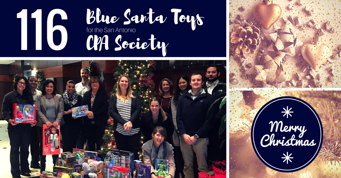 Group donating toys for Christmas