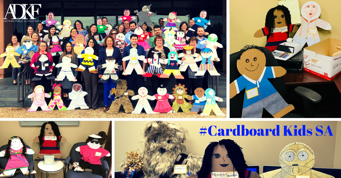 Colorful cardboard cutouts of children