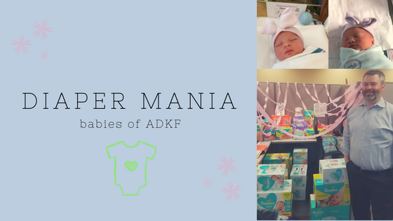 Baby-themed event with diaper donations.