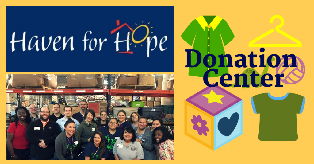Group at donation center event.