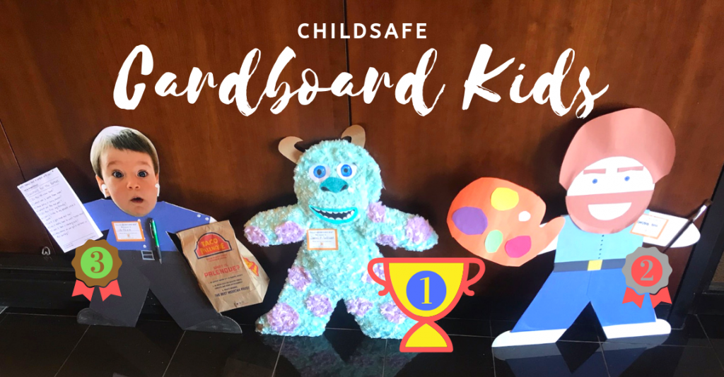 Colorful cardboard cutouts of children