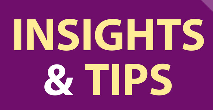 Text: Insights and Tips