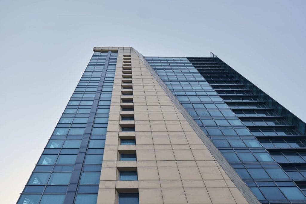 Tall modern building against clear sky