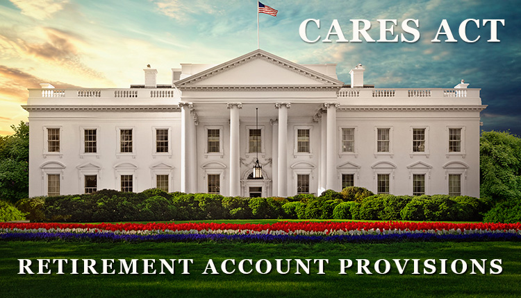 White House with CARES Act text
