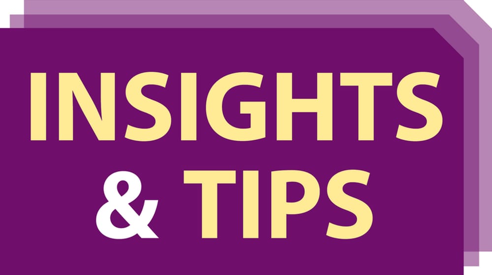 Text: Insights and Tips