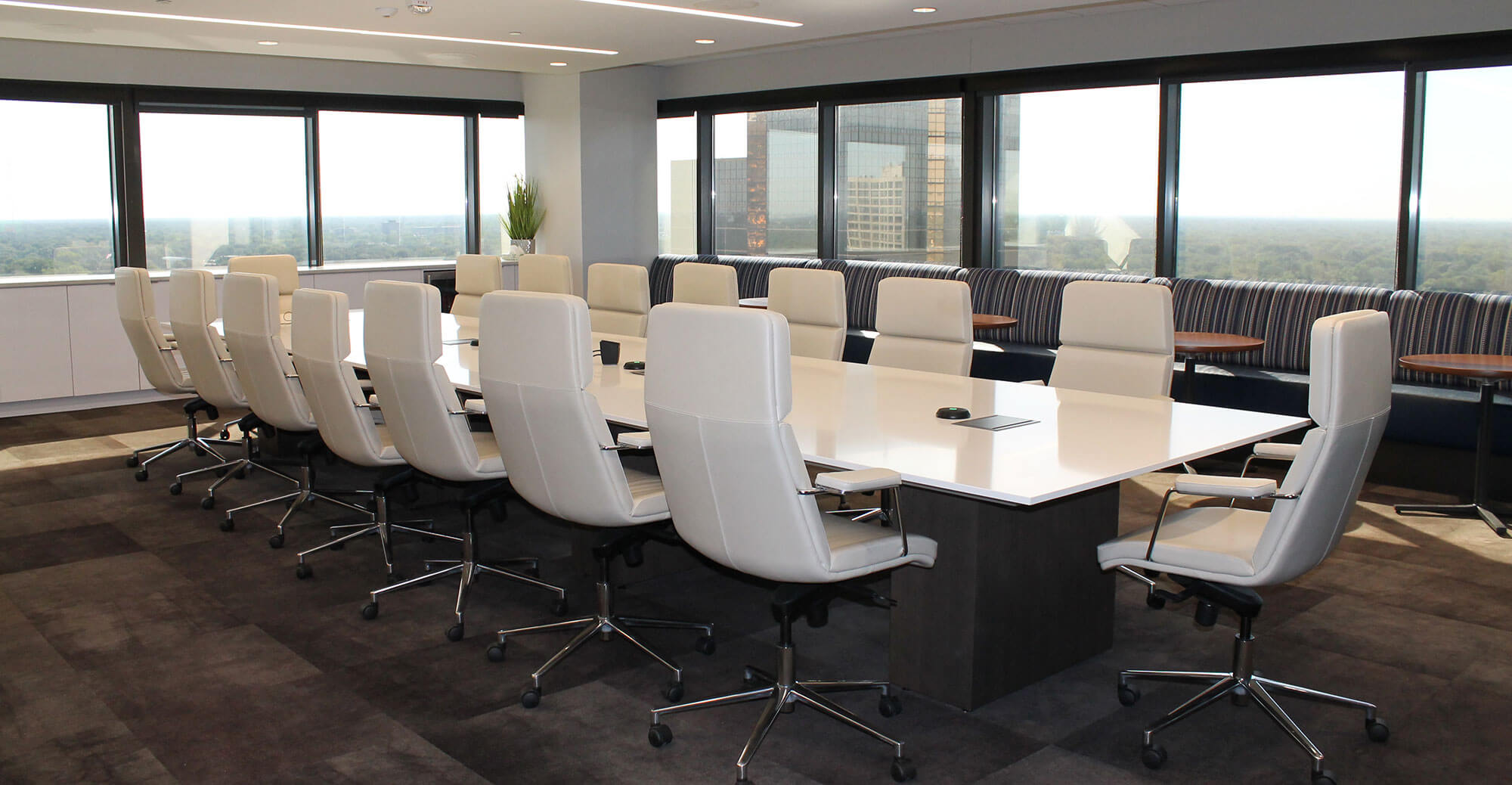 Modern conference room with large table