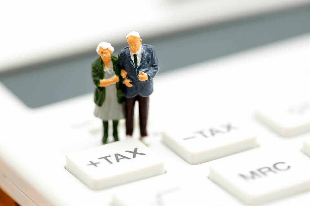 Miniature couple on calculator keys