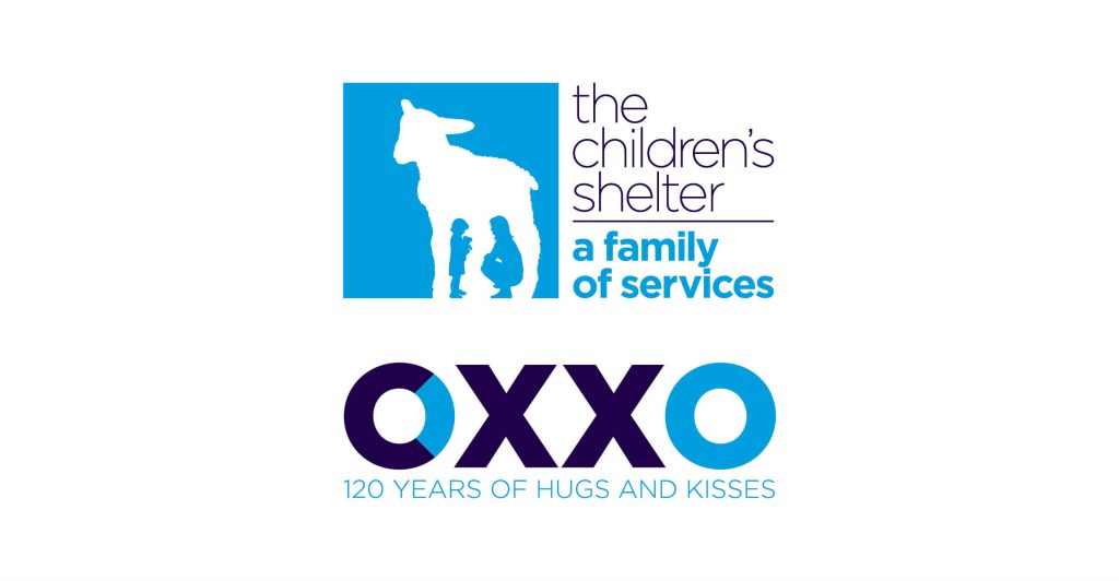 Logo of children's shelter and OXXO