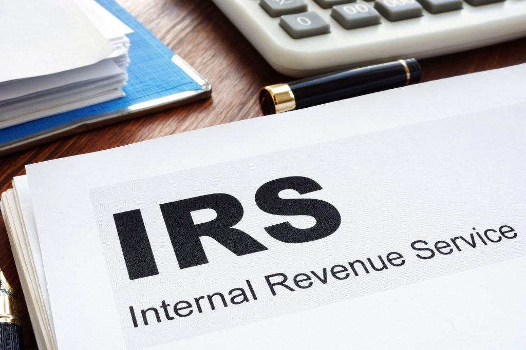 IRS document on a desk