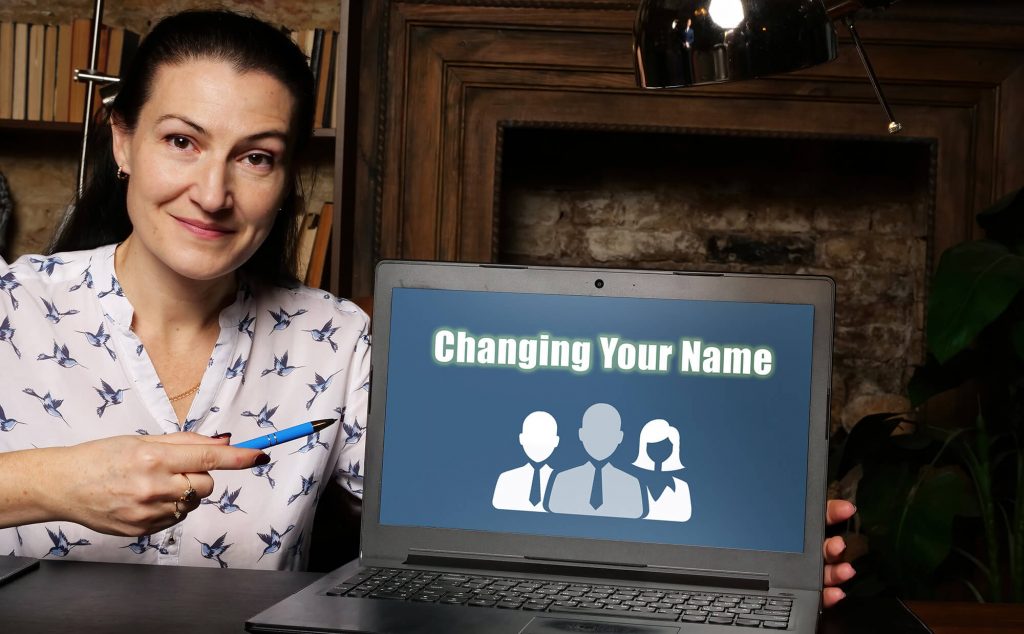 Person presenting name change information