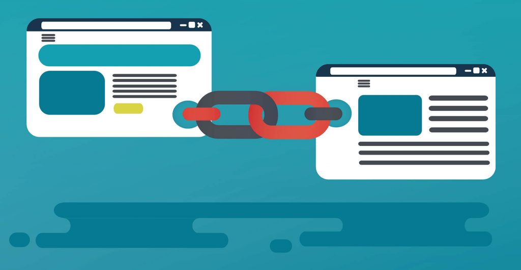 Two web pages connected by a chain