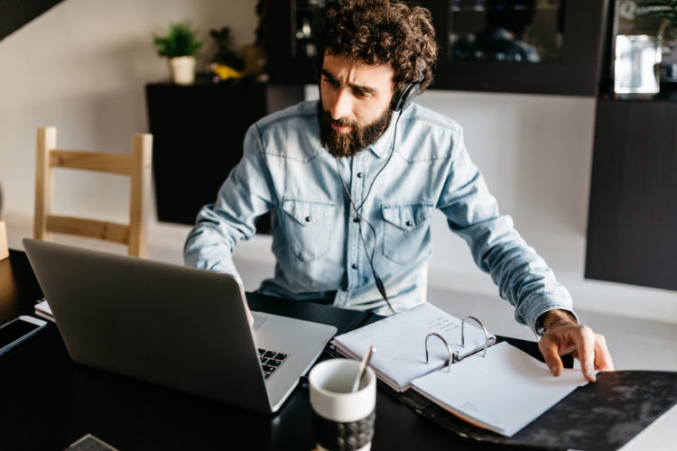 Person working at a desk.