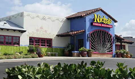 Colorful Mexican restaurant exterior view.