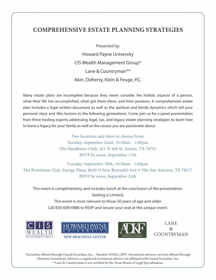 Estate Planning Workshop Flyer 9.22 9.29