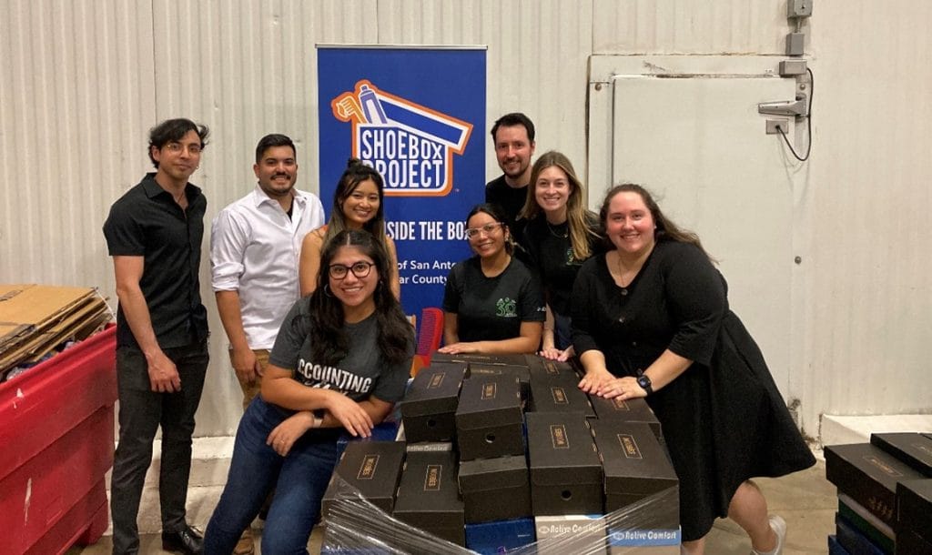 Group supporting the Shoebox Project