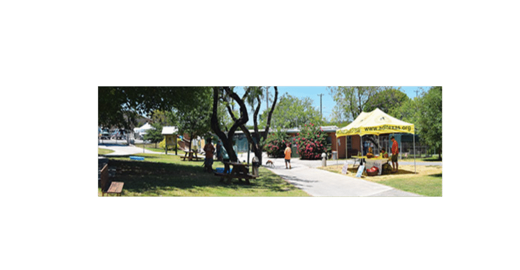 Park scene with vendors and people